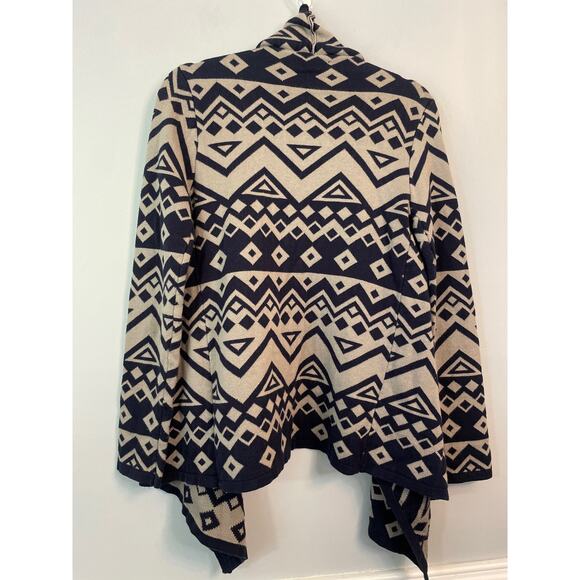 THML Navy and Beige Geometric Cardigan - Picture 6 of 6